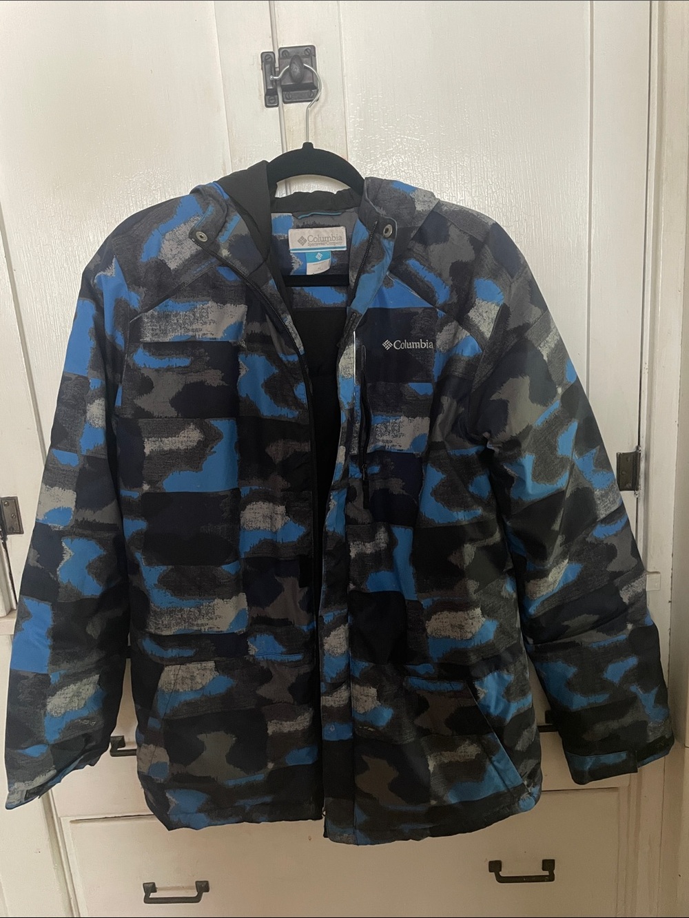 Columbia Jacket boys XLBlue Camo Lightning Lift Insulated Winter Quilted Puffer